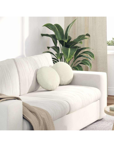 Cuscini per Seduta 2 pcs Crema Ø 40 x 13 cm Velluto