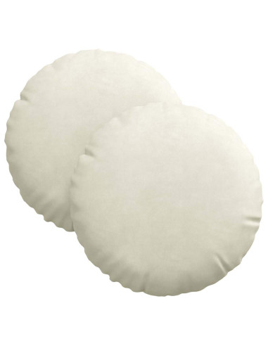 Cuscini per Seduta 2 pcs Crema Ø 40 x 13 cm Velluto