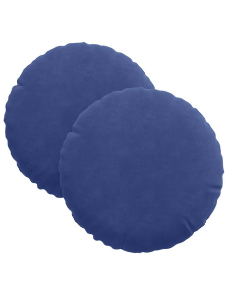 Cuscini per Seduta 2 pcs Blu Polizia Ø 40 x 13 cm Velluto
