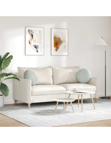 Cuscini per Seduta 2 pcs Grigio chiaro Ø 40 x 13 cm Velluto