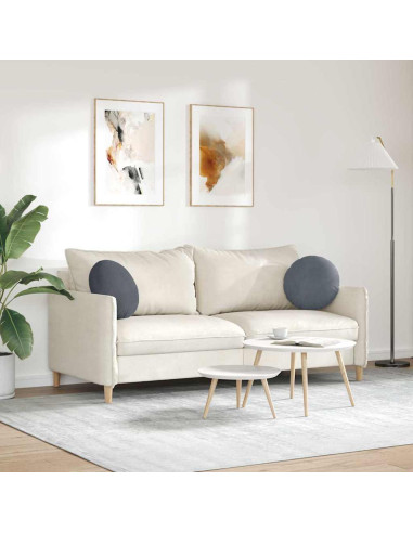 Cuscini per Seduta 2 pcs Grigio scuro Ø 40 x 13 cm Velluto