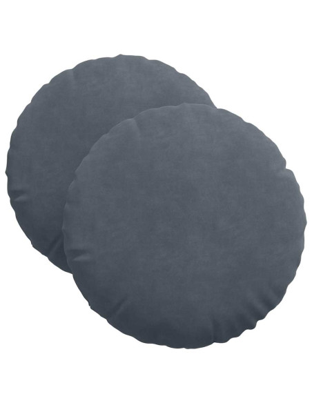 Cuscini per Seduta 2 pcs Grigio scuro Ø 40 x 13 cm Velluto