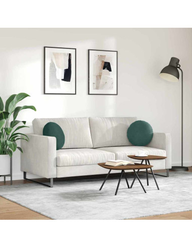 Cuscini per Seduta 2 pcs Verde Scuro Ø 40 x 13 cm Velluto