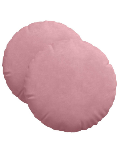 Cuscini per Seduta 2 pcs Rosa Ø 40 x 13 cm Velluto