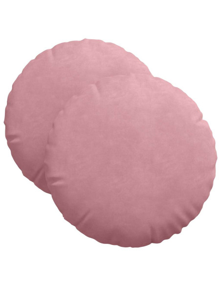 Cuscini per Seduta 2 pcs Rosa Ø 40 x 13 cm Velluto