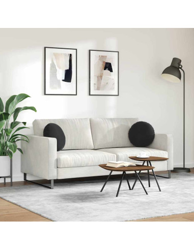 Cuscini per Seduta 2 pcs Nero Ø 40 x 13 cm Velluto