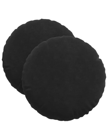 Cuscini per Seduta 2 pcs Nero Ø 40 x 13 cm Velluto