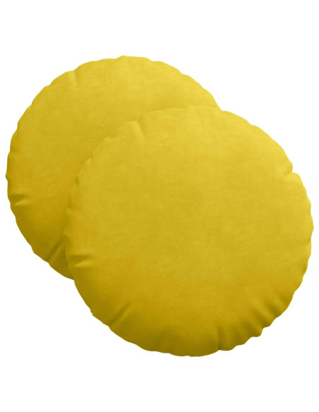 Cuscini per Seduta 2 pcs Giallo Ø 40 x 13 cm Velluto