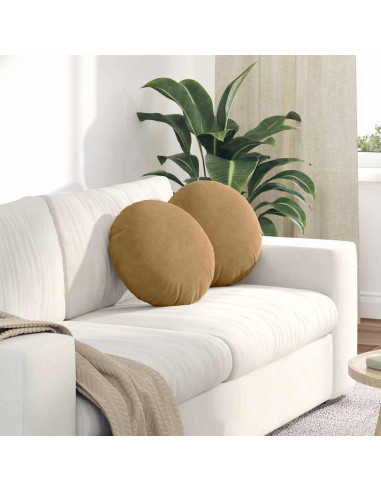 Cuscini per Seduta 2 pcs Marrone Ø 40 x 13 cm Velluto