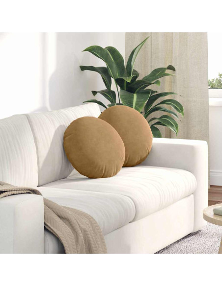 Cuscini per Seduta 2 pcs Marrone Ø 40 x 13 cm Velluto
