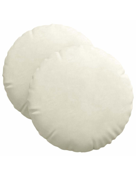 Cuscini per Seduta 2 pcs Crema Ø 40 x 13 cm Velluto