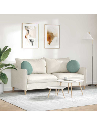 Cuscini per Seduta 2 pcs Verde Mare Ø 40 x 13 cm Velluto