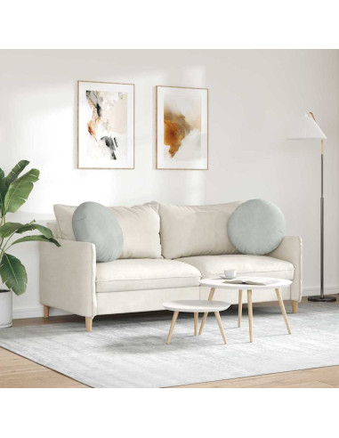 Cuscini per Seduta 2 pcs Grigio chiaro Ø 40 x 13 cm Velluto