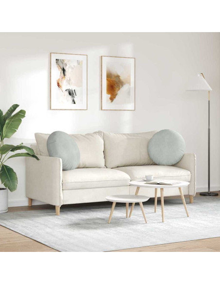 Cuscini per Seduta 2 pcs Grigio chiaro Ø 40 x 13 cm Velluto