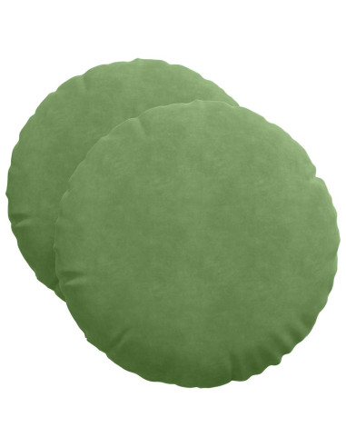 Cuscini per Seduta 2 pcs Verde chiaro Ø 40 x 13 cm Velluto