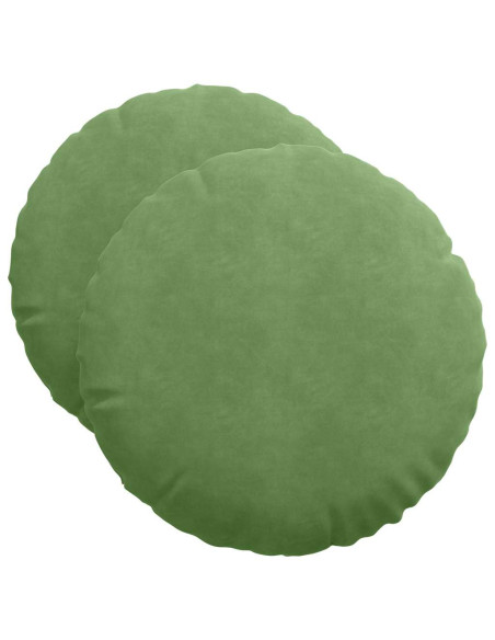 Cuscini per Seduta 2 pcs Verde chiaro Ø 40 x 13 cm Velluto