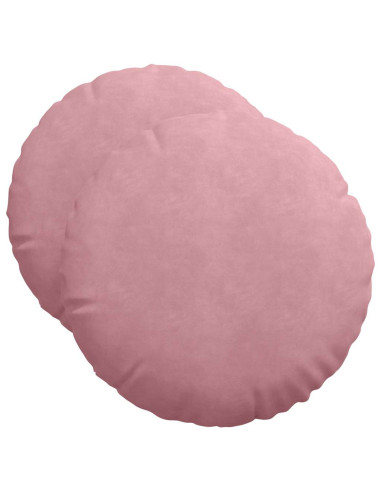 Cuscini per Seduta 2 pcs Rosa Ø 40 x 13 cm Velluto