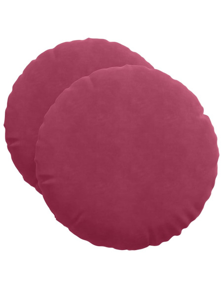Cuscini per Seduta 2 pcs Rosso Vino Ø 40 x 13 cm Velluto