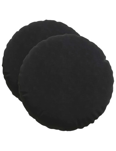 Cuscini per Seduta 2 pcs Nero Ø 40 x 13 cm Velluto