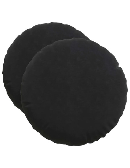 Cuscini per Seduta 2 pcs Nero Ø 40 x 13 cm Velluto