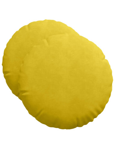 Cuscini per Seduta 2 pcs Giallo Ø 40 x 13 cm Velluto