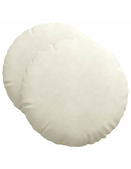 Cuscini per Seduta 2 pcs Crema Ø 40 x 13 cm Velluto