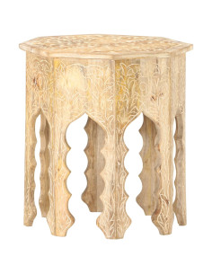 Tavolino da Salotto Ø48 cm in Legno Massello di Mango