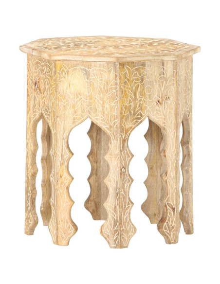 Tavolino da Salotto Ø48 cm in Legno Massello di Mango