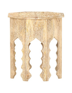 Tavolino da Salotto Ø48 cm in Legno Massello di Mango 2