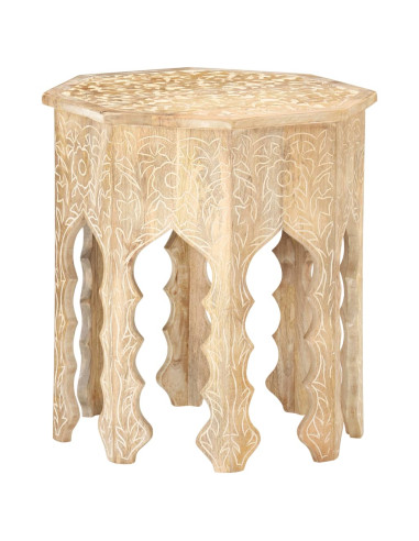 Tavolino da Salotto Ø48 cm in Legno Massello di Mango