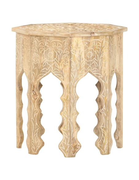 Tavolino da Salotto Ø48 cm in Legno Massello di Mango