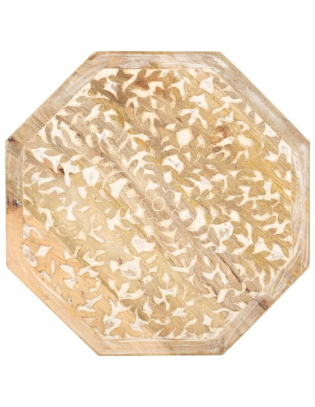 Tavolino da Salotto Ø48 cm in Legno Massello di Mango