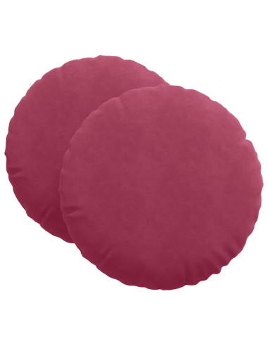 Cuscini per Seduta 2 pcs Rosso Vino Ø 40 x 13 cm Velluto