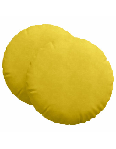Cuscini per Seduta 2 pcs Giallo Ø 40 x 13 cm Velluto