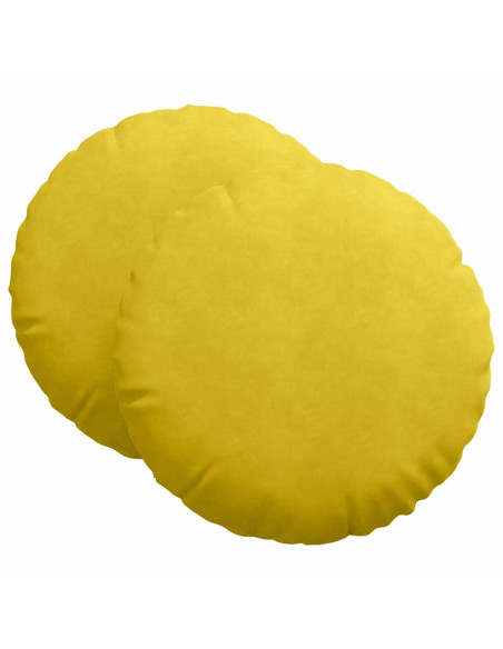 Cuscini per Seduta 2 pcs Giallo Ø 40 x 13 cm Velluto