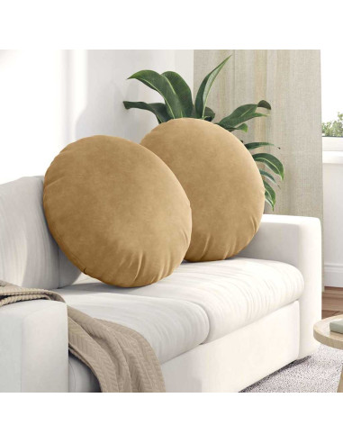 Cuscini per Seduta 2 pcs Marrone Ø 40 x 13 cm Velluto
