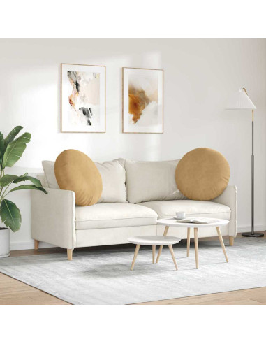 Cuscini per Seduta 2 pcs Marrone Ø 40 x 13 cm Velluto