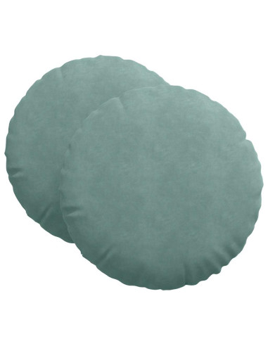 Cuscini per Seduta 2 pcs Verde Mare Ø 40 x 13 cm Velluto