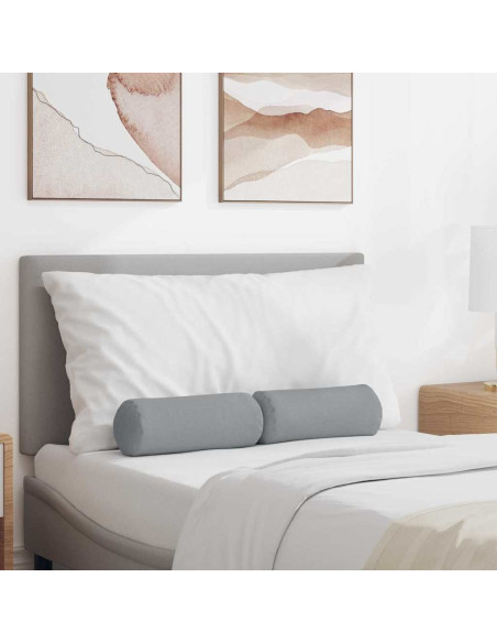 Cuscini a rullo 2 pcs Grigio chiaro Ø 15 x 40 cm Tessuto