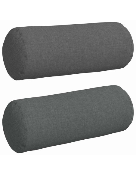 Cuscini a rullo 2 pcs Grigio scuro Ø 15 x 40 cm Tessuto