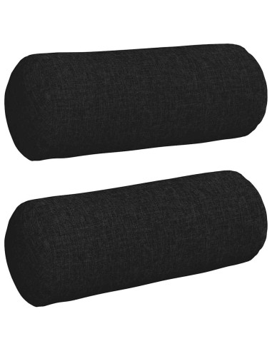 Cuscini a rullo 2 pcs Nero Ø 15 x 40 cm Tessuto