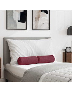 Cuscini a rullo 2 pcs Rosso Vino Ø 15 x 40 cm Tessuto 2