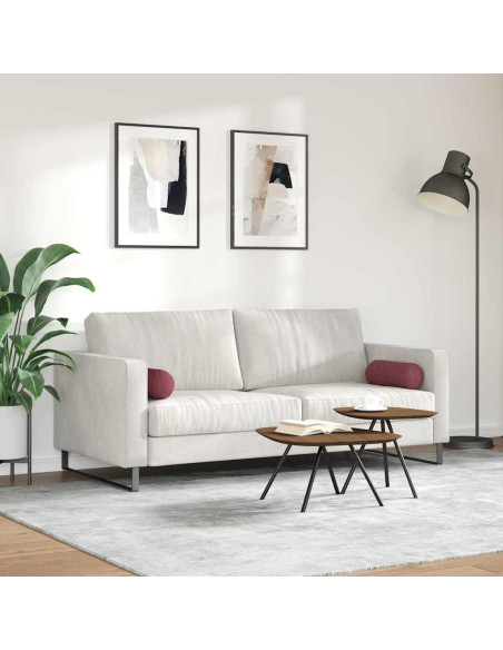 Cuscini a rullo 2 pcs Rosso Vino Ø 15 x 40 cm Tessuto