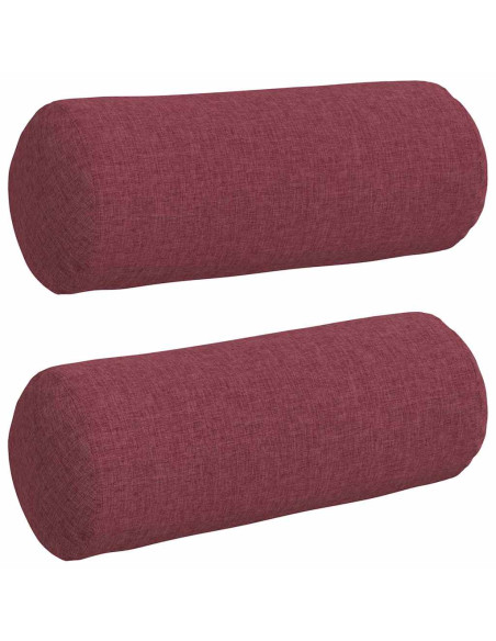 Cuscini a rullo 2 pcs Rosso Vino Ø 15 x 40 cm Tessuto