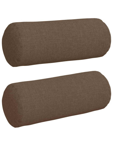 Cuscini a rullo 2 pcs Marrone Ø 15 x 40 cm Tessuto