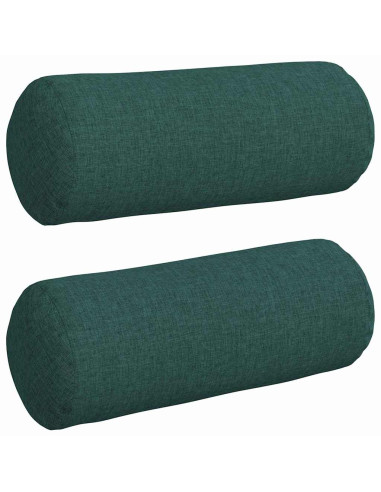 Cuscini a rullo 2 pcs Verde Scuro Ø 15 x 40 cm Tessuto