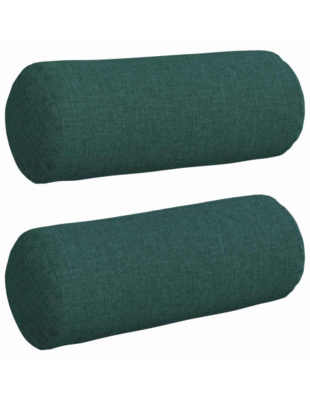 Cuscini a rullo 2 pcs Verde Scuro Ø 15 x 40 cm Tessuto