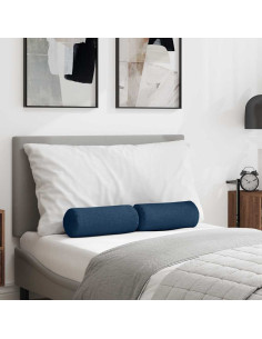 Cuscini a rullo 2 pcs Blu Ø 15 x 40 cm Tessuto 2