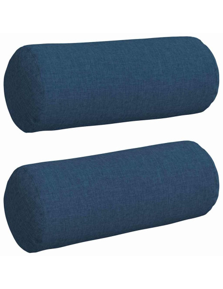 Cuscini a rullo 2 pcs Blu Ø 15 x 40 cm Tessuto