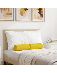 Cuscini a rullo 2 pcs Giallo Chiaro Ø 15 x 40 cm Tessuto 2